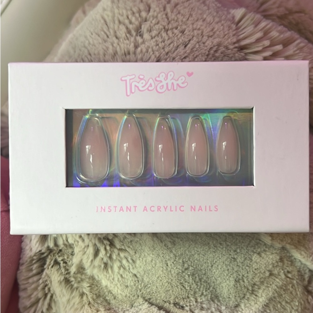 Instant Acrylic Press-On Nails - Pink